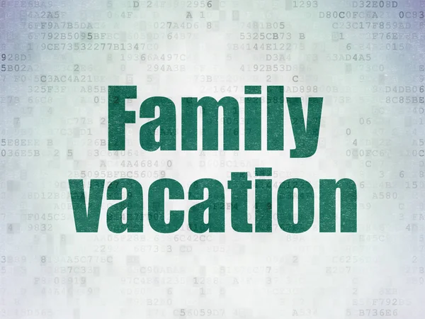 Travel concept: Family Vacation on Digital Data Paper background — Stock Photo, Image