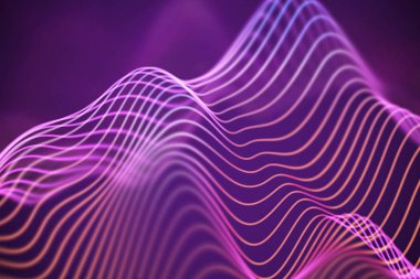 3D ses dalgaları. Büyük veri soyut görselleştirme.