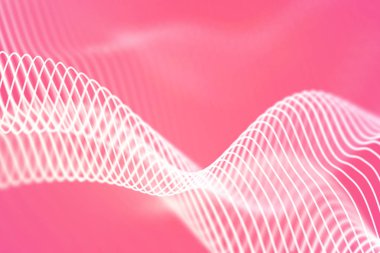 3D ses dalgaları. Büyük veri soyut görselleştirme. Dijital teknoloji kavramı: sanal manzara. Fütüristik arka plan. Pembe ses dalgaları, görsel ses dalgaları equalizer, Eps 10 vektör çizim.