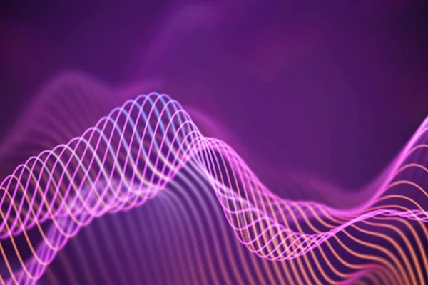 3D звукові хвилі. Великі дані абстрактна візуалізація . — стоковий вектор