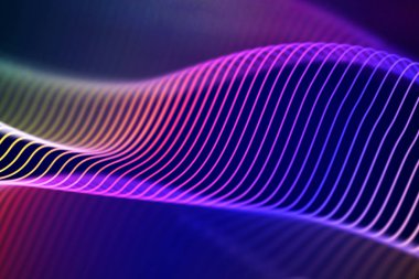 3D ses dalgaları. Büyük veri soyut görselleştirme.