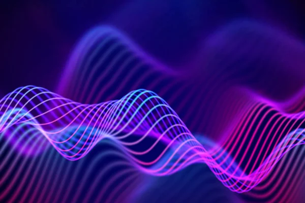 3D звукові хвилі. Великі дані абстрактна візуалізація . — стоковий вектор