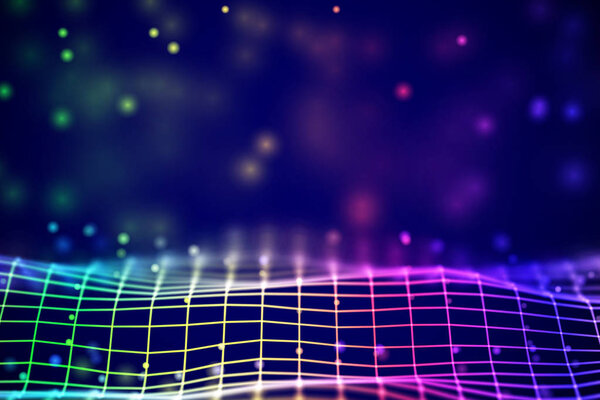 Концепция виртуальной реальности: абстрактная цифровая ландшафтная сетка в киберпространстве
.