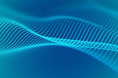 3D ses dalgaları, görsel ses ekolayzer. Büyük veri soyut görselleştirme.