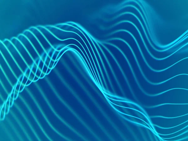 3D απεικόνιση του ηχητικά κύματα. Μεγάλα δεδομένα ή πληροφορίες έννοια: τυρκουάζ γραφήματος. — Διανυσματικό Αρχείο