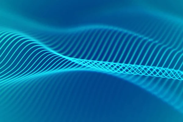 3D ηχητικά κύματα, οπτική ήχου ισοσταθμιστή. Αφηρημένη απεικόνιση μαζικών δεδομένων. — Διανυσματικό Αρχείο