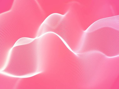 3D görselleştirme ses dalgaları. Büyük veri ya da bilgi kavramı: beyaz grafik.