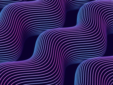 3D ses dalgaları. Büyük veri ve yapay zeka soyut görselleştirme.