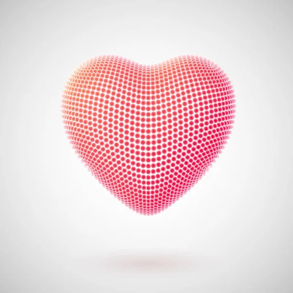 Biglietto di auguri per San Valentino: palline rosse a forma di cuore 3D . — Vettoriale Stock