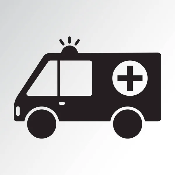 Ambulance Ikona Černá Silueta Vektorové Ilustrace — Stockový vektor
