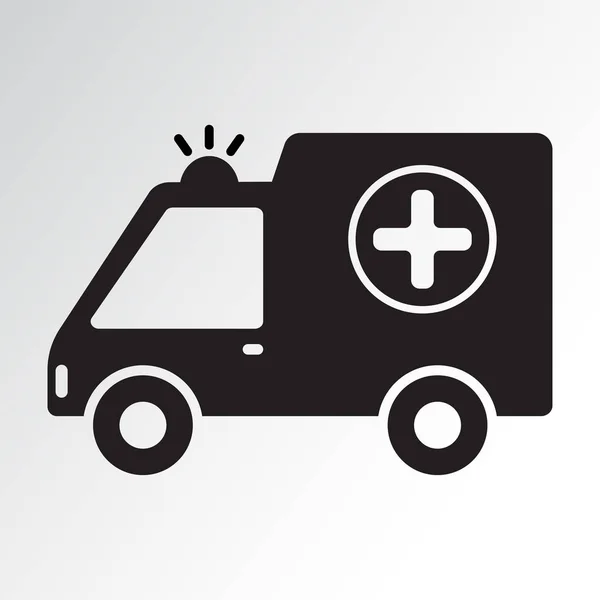 Icône Ambulance Silhouette Noire Illustration Vectorielle — Image vectorielle