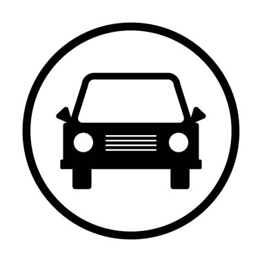 Araba simgesi. Siyah ve beyaz tasarım. Vektör çizim