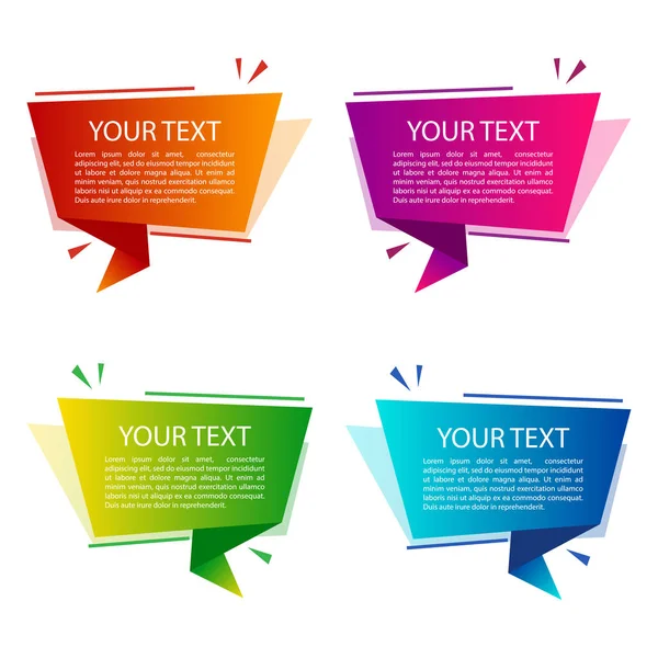Conjunto Banners Origami Coloridos Para Seu Texto Caixas Texto Para —  Vetores de Stock
