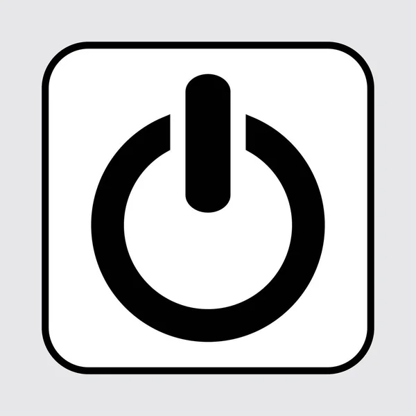Black Power Button Icon Vector Illustration — Stock Vector