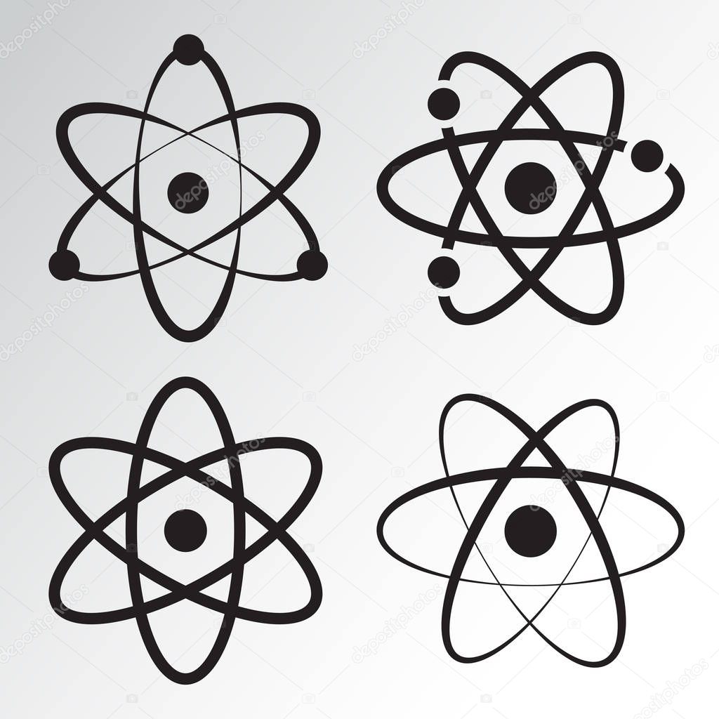 Atom icons set. Vector illustration