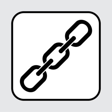 Zincir simgesi. Siyah siluet. Vektör çizim