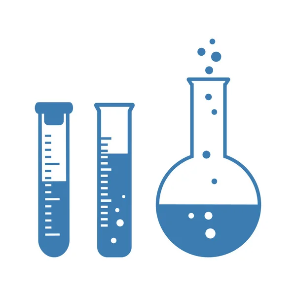 Blauer Satz Chemischer Gefäße Vektorillustration — Stockvektor