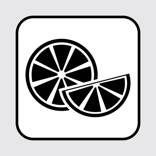 Zitrussymbol Schwarz Weiß Design Vektorillustration — Stockvektor