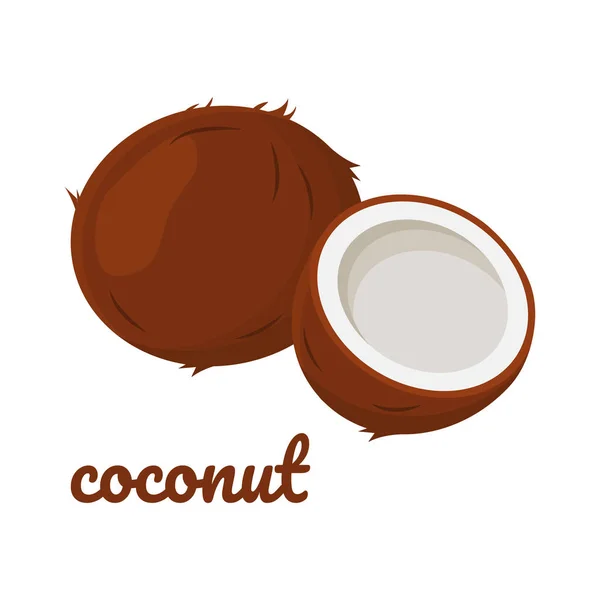 Kokosový Ikona Vektorové Ilustrace — Stockový vektor