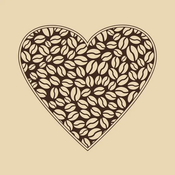 Coffee Background Heart Shape Vector Illustration — Stock Vector