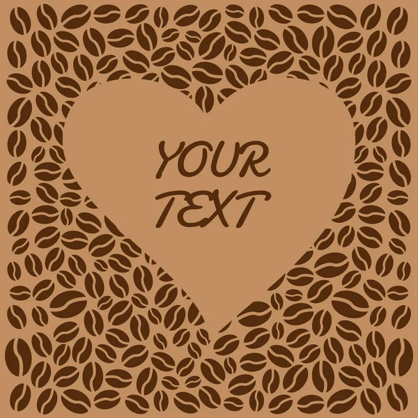 Coffee Background Place Your Text Heart Shape Vector Illustration — Stock Vector