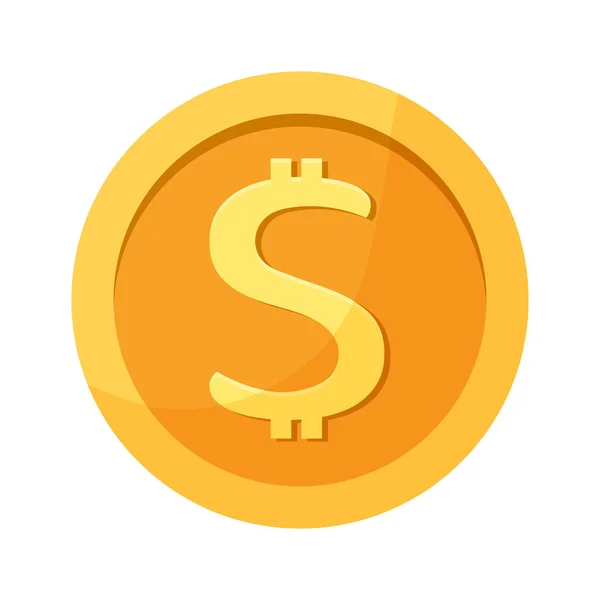 Νόμισμα Dollar Χρυσής Εικονίδιο Του Χρήματος Εικονογράφηση Διάνυσμα — Διανυσματικό Αρχείο