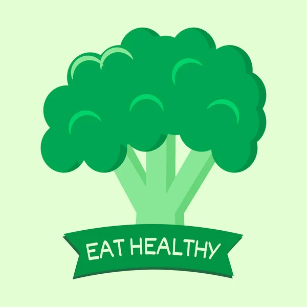 Mangia Sano Verdure Broccoli Una Pagina Set Illustrazione Vettoriale — Vettoriale Stock