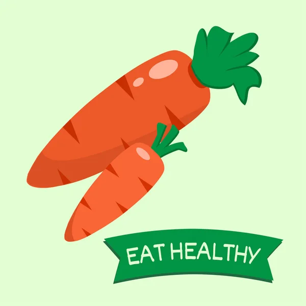 Mangia Sano Verdure Carota Una Pagina Set Illustrazione Vettoriale — Vettoriale Stock
