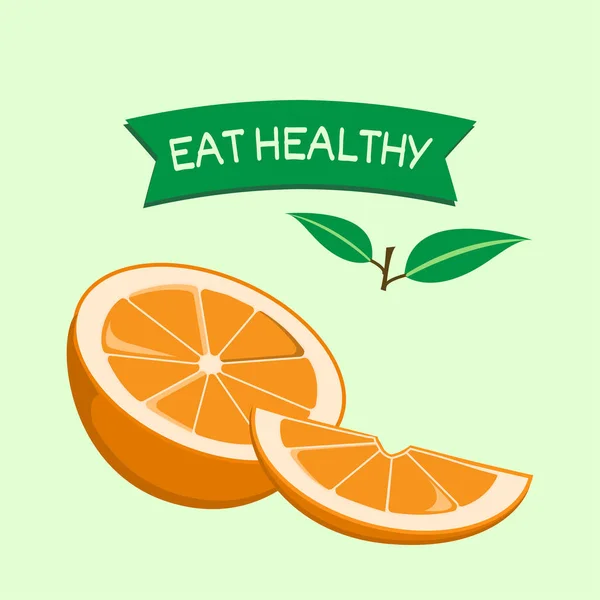 健康的な食事します オレンジ色 セットの ページ ベクトル図 — ストックベクタ