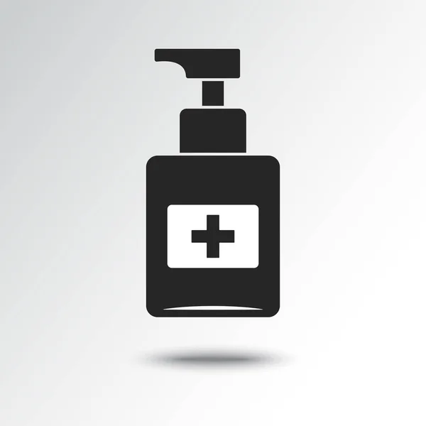 Disinfection Hand Sanitizer Bottle Icon Washing Gel Vector Illustration — Stock Vector