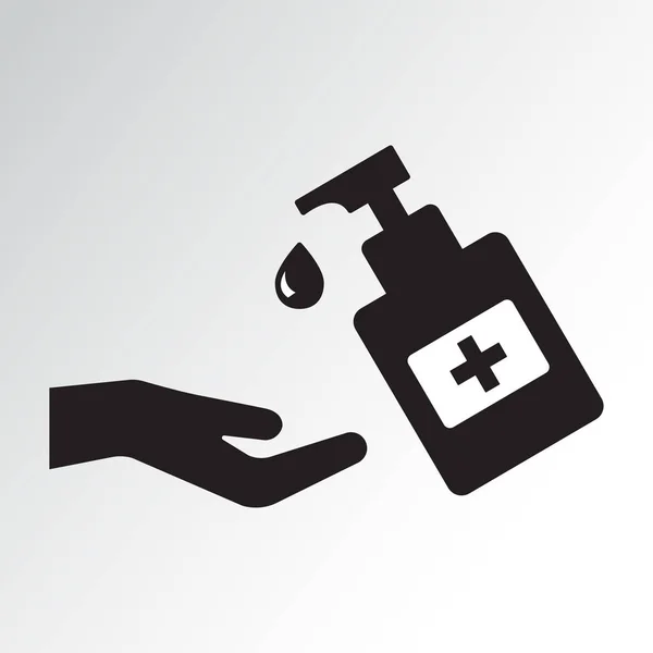 Desinfectie Hand Sanitizer Fles Pictogram Wassen Van Gel Vectorillustratie — Stockvector