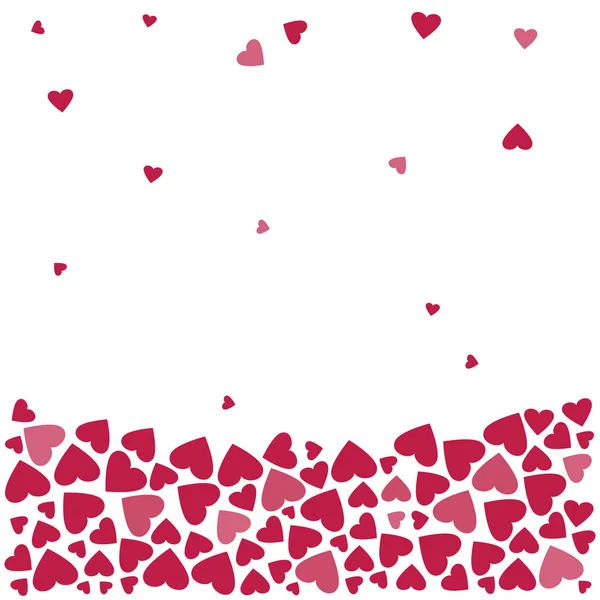 Background Red Pink Hearts Falling Hearts Vector Illustration — Stock Vector