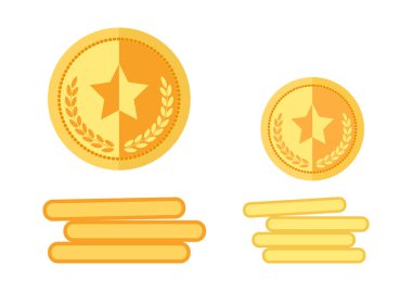 Altın madalya kümesi. Vektör çizim