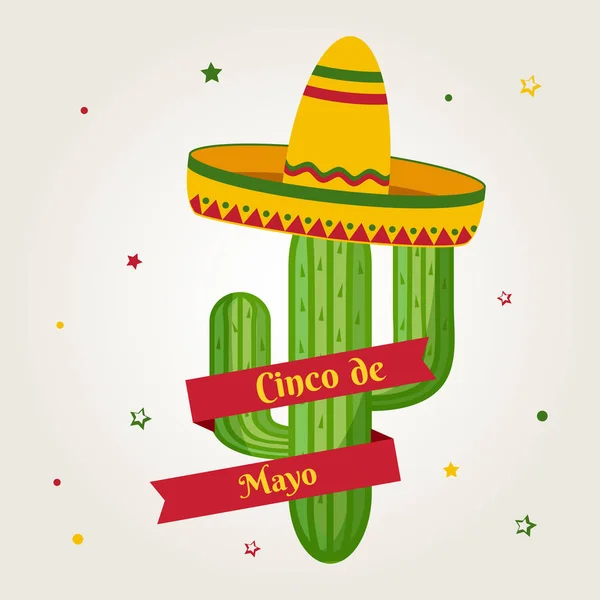 Biglietto Celebrazione Cinco Mayo Vacanze Messico Illustrazione Vettoriale — Vettoriale Stock
