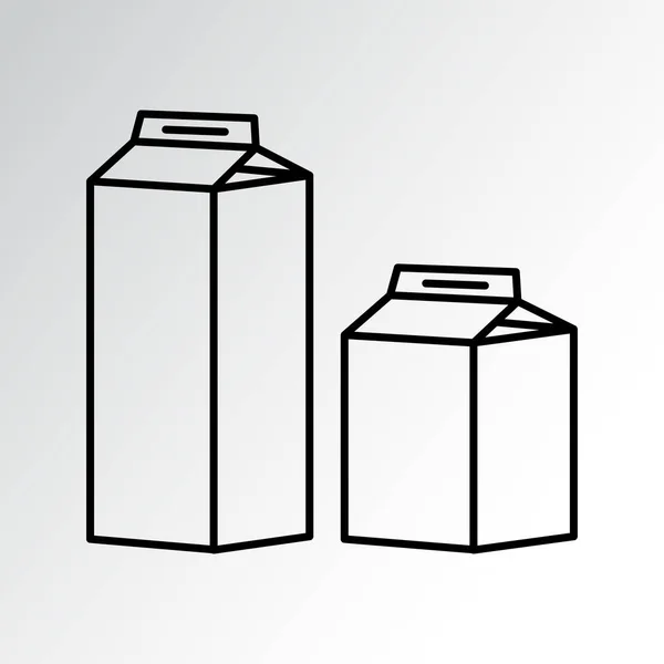 整套牛奶纸盒包装 外形设计 矢量插图 — 图库矢量图片
