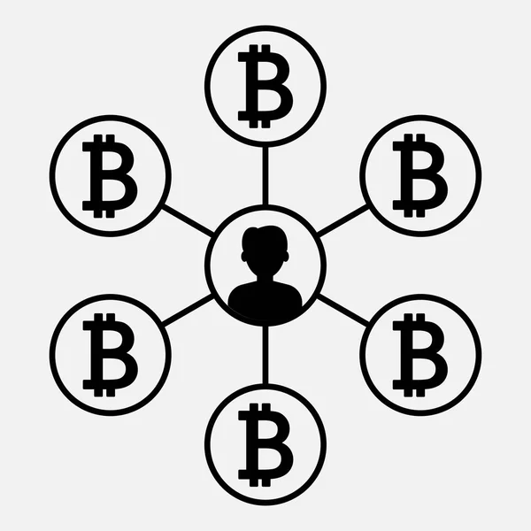 Bitcoin Ikonen Personlig Inkomst Vektorillustration — Stock vektor
