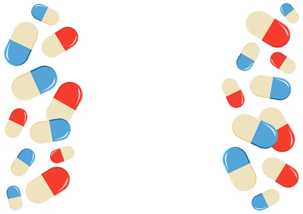 Медицинский Фон Красочными Таблетками Векторная Иллюстрация — стоковый вектор