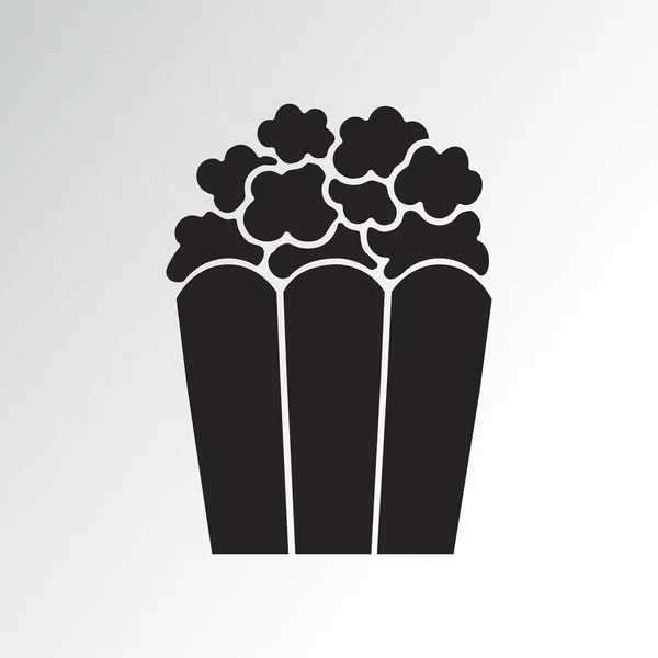 Icona Popcorn Silhouette Nera Illustrazione Vettoriale — Vettoriale Stock