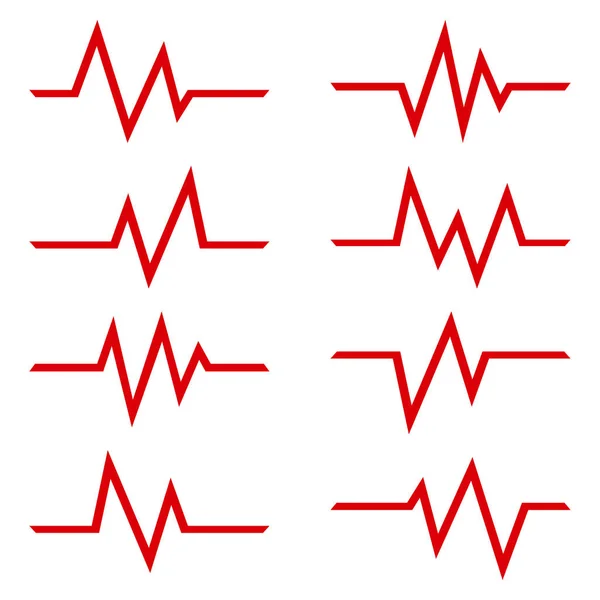 Set Voor Tekenen Heartbeat Schets Ontwerp Vectorillustratie — Stockvector