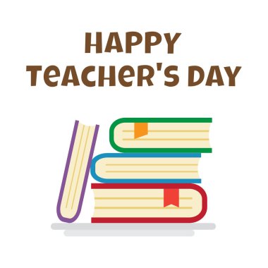 Öğretmenler Günü için tebrik kartı. Vektör çizim