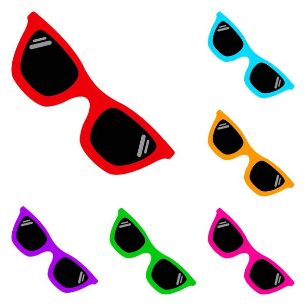 Set Gafas Sol Colores Ilustración Vectorial — Vector de stock