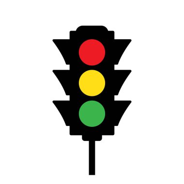 Renkli trafik ışığı simgesi. Vektör çizim