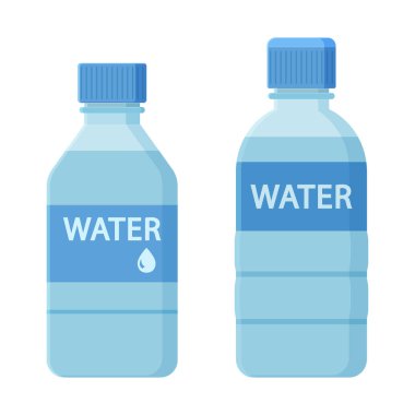Two bottles of water. Vector illustration clipart