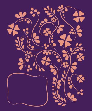 Çiçek desenli posta kartı, vektör çizim