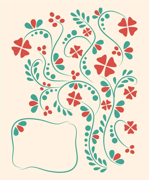 Blumenmuster Postkarte Vektorillustration — Stockvektor