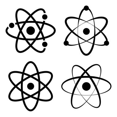 Atom Icons set. Vektör çizim