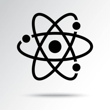 Gölge ile Atom simgesi. Vektör çizim