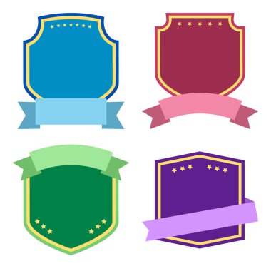 Renkli hazır, şablon / etiket şeritler. Vektör çizim