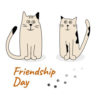 Uluslararası Dostluk gün için cats ile tebrik kartı