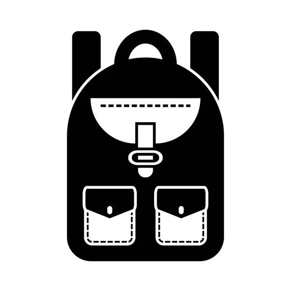 Black White Backpack Vector Illustration — Stock Vector